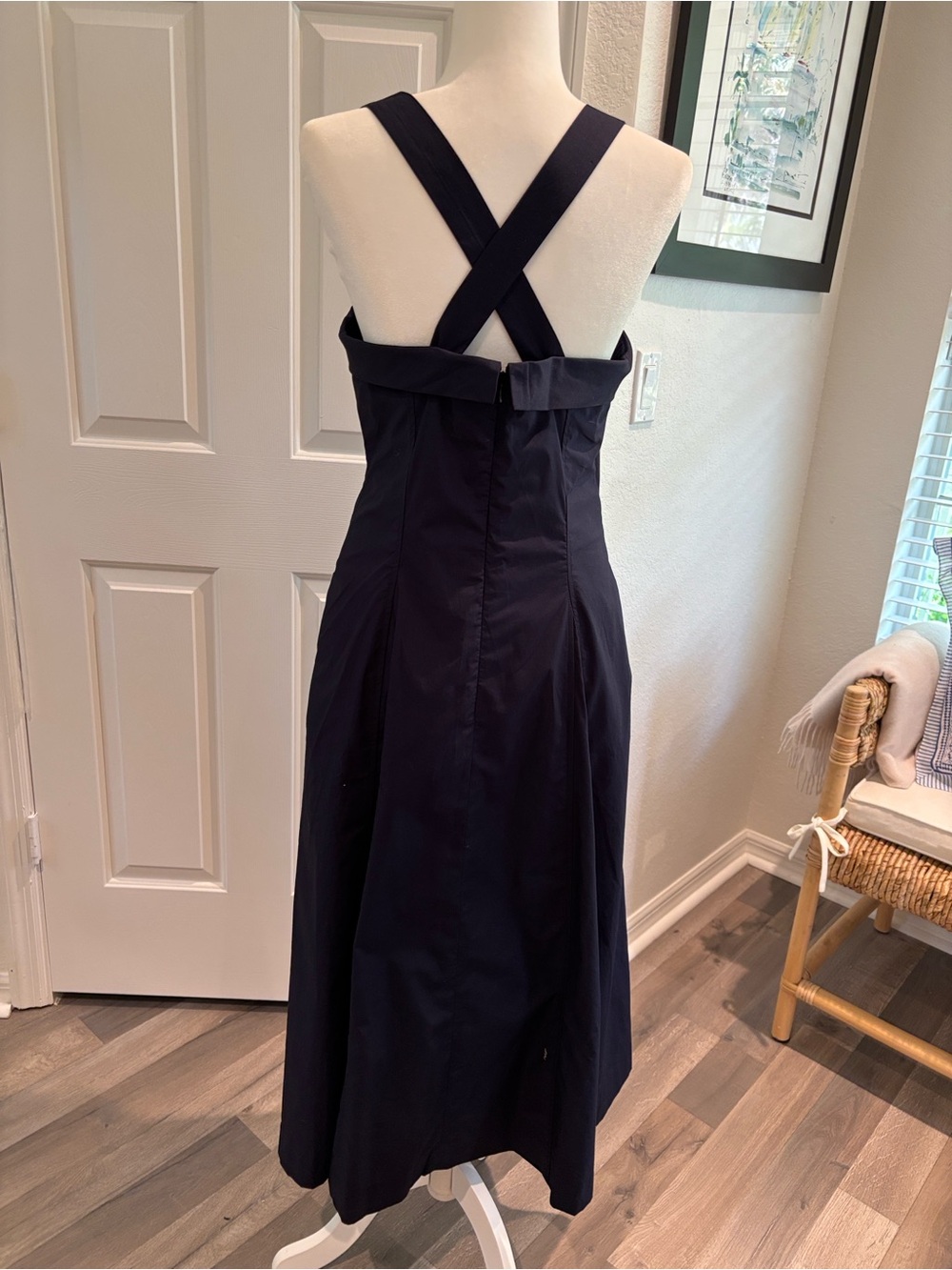 Banana Republic - Square-Neck Navy  Midi Sundress Dress